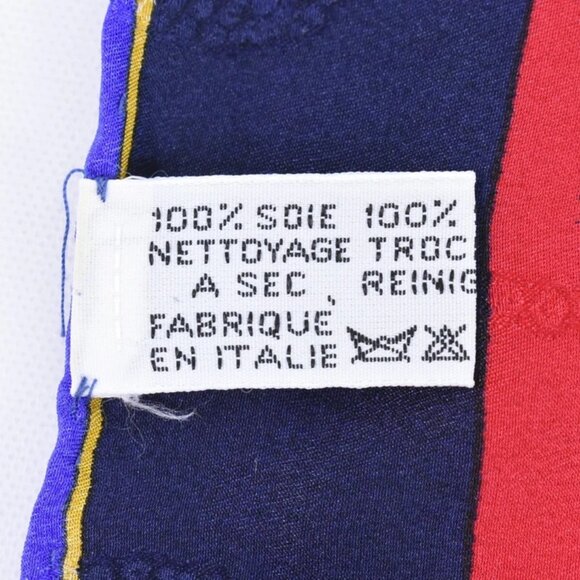 Cartier Jewelry Pattern 100% Silk Scarf Red Navy - Picture 7 of 15